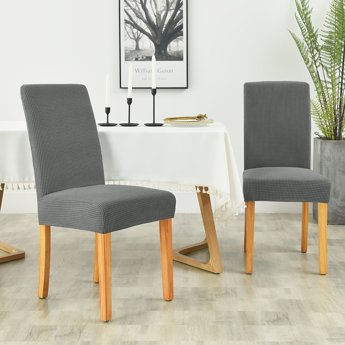 Dining Chair Covers Stretch Velvet Elastic Fit