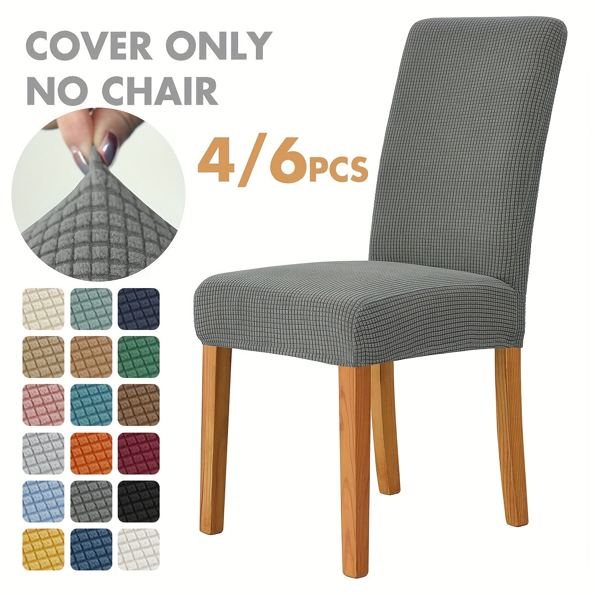 Dining Chair Covers Stretch Velvet Elastic Fit