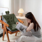 Dining Chair Cushion Thick Tufted Velvet Non-Slip Removable Washable Cover