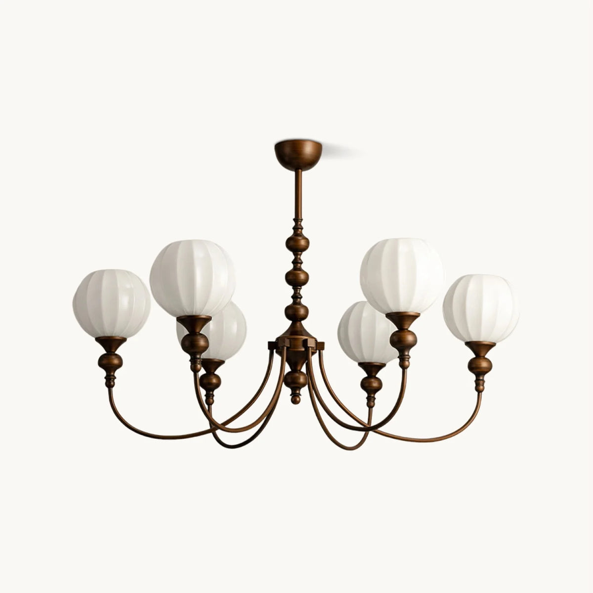 Dining Room Chandelier Antique Bronze Ribbed Glass 3-8-Light