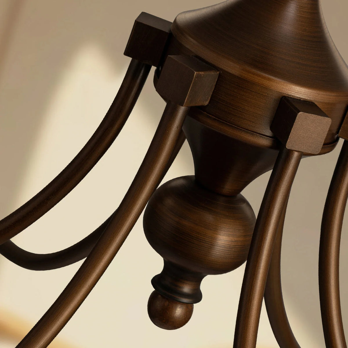 Dining Room Chandelier Antique Bronze Ribbed Glass 3-8-Light