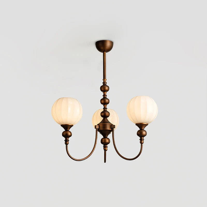 Dining Room Chandelier Antique Bronze Ribbed Glass 3-8-Light