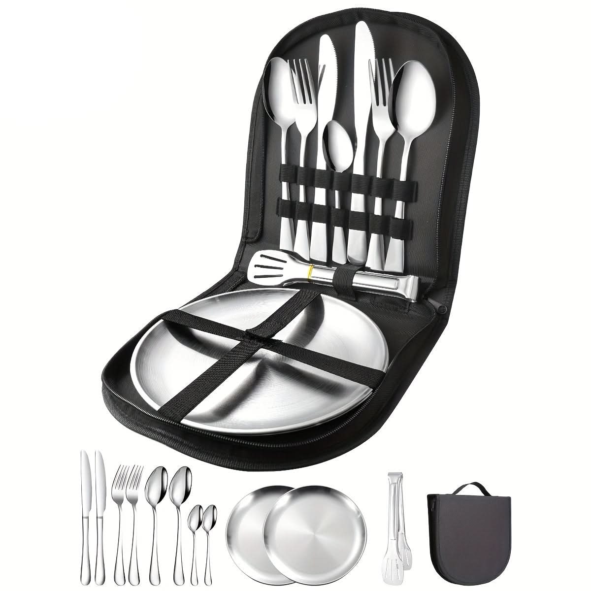 Dining Set Compact & Lightweight Includes Tongs