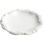 Dinner Plate Porcelain Rustic Textured Edge Dishwasher Safe