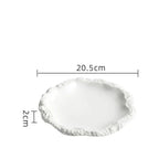 Dinner Plate Rustic Textured Edge Porcelain Dishwasher Safe