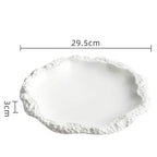 Dinner Plate Rustic Textured Edge Porcelain Dishwasher Safe