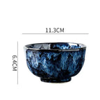 Dinnerware Set 10-Piece Ceramic Galaxy Blue Dishwasher Safe