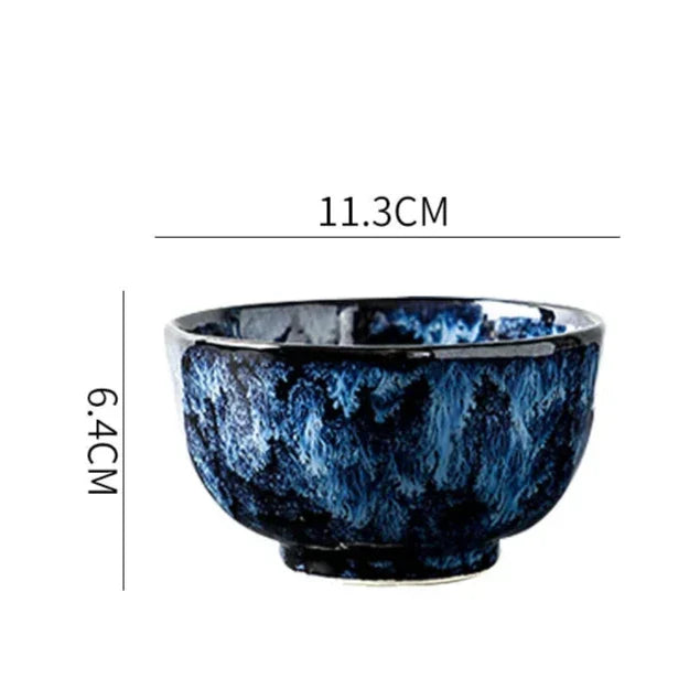 Dinnerware Set 10-Piece Ceramic Galaxy Blue Dishwasher Safe