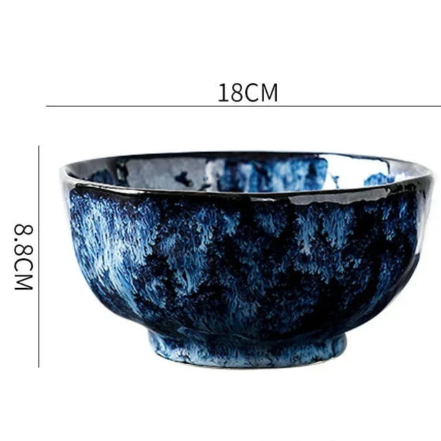 Dinnerware Set 10-Piece Ceramic Galaxy Blue Dishwasher Safe