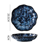 Dinnerware Set 10-Piece Ceramic Galaxy Blue Dishwasher Safe