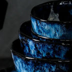 Dinnerware Set 10-Piece Ceramic Galaxy Blue Dishwasher Safe