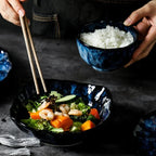 Dinnerware Set 10-Piece Ceramic Galaxy Blue Dishwasher Safe