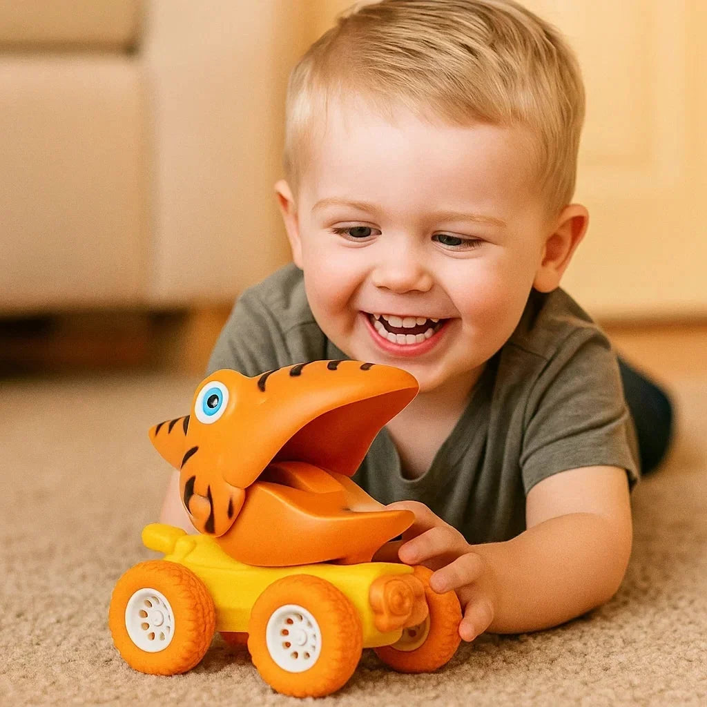 Dino Truck Push-Activated Obstacle-Ready Wheels