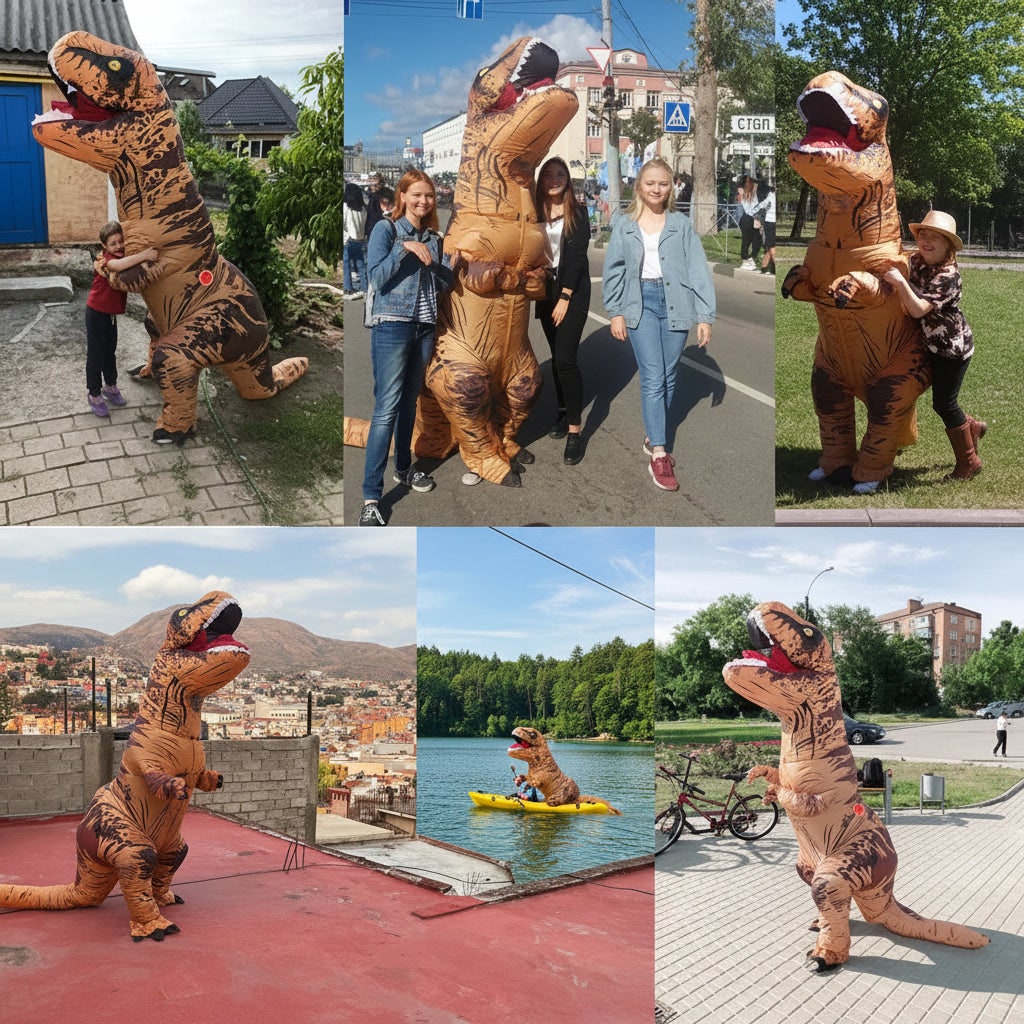 Dinosaur Costume Inflatable Full-Body Built-In Blower