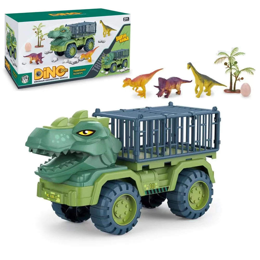 Dinosaur Playset Cage-Back Truck 4 Figures & Accessories