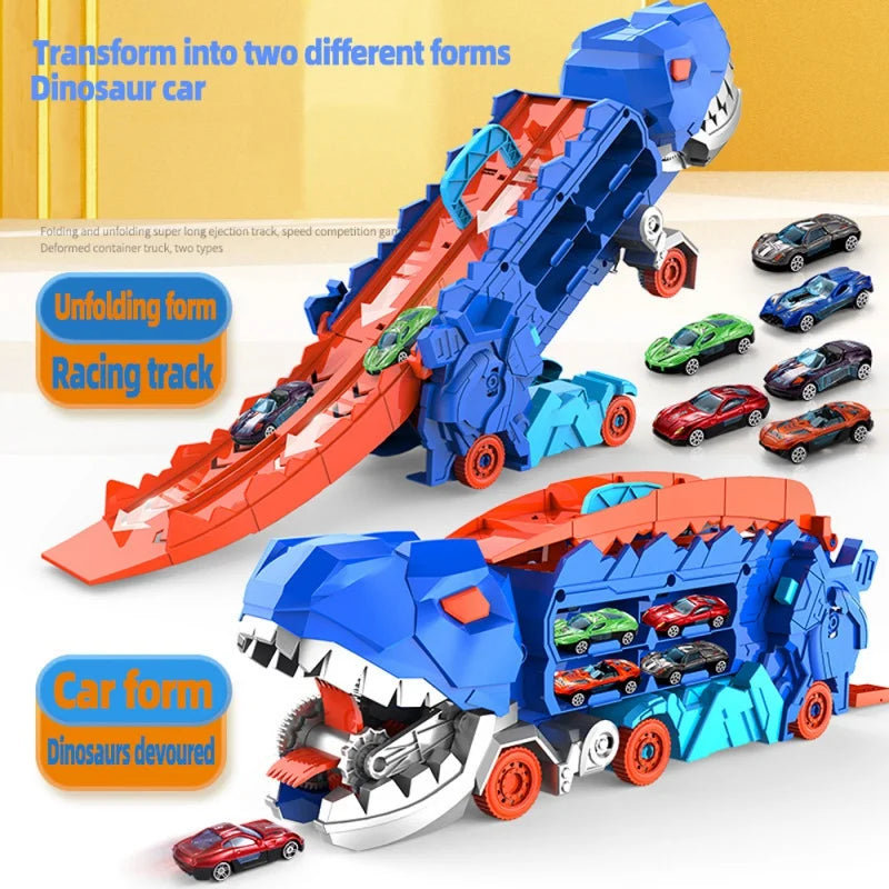 Dinosaur Playset Transforming Built-In Car Storage
