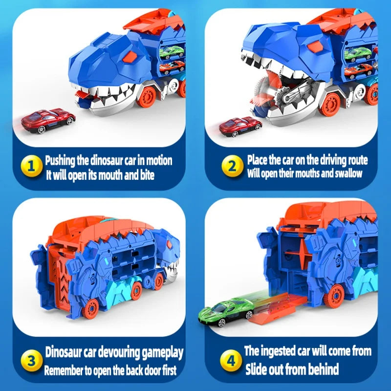 Dinosaur Playset Transforming Built-In Car Storage