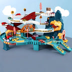 Dinosaur Race Track Playset Battery-Powered Multi-Level 8 Cars