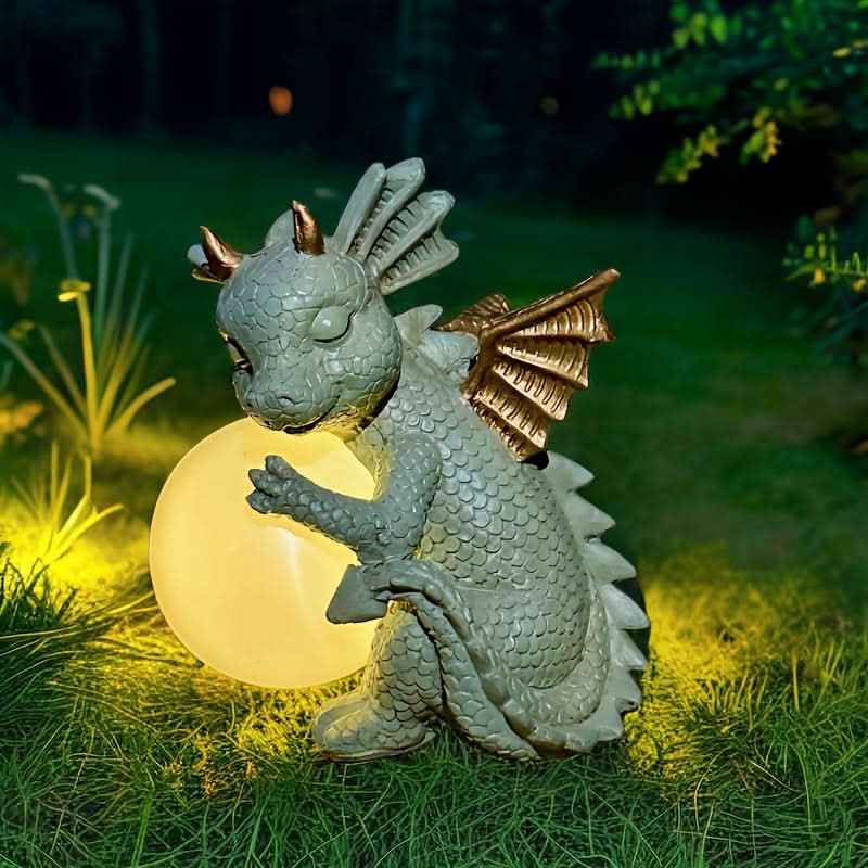 Dinosaur Statue Solar-Powered Resin Moonlight Glow