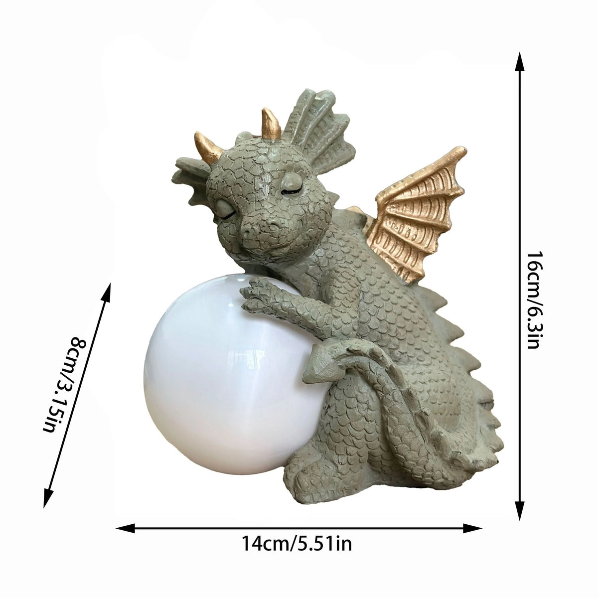 Dinosaur Statue Solar-Powered Resin Moonlight Glow