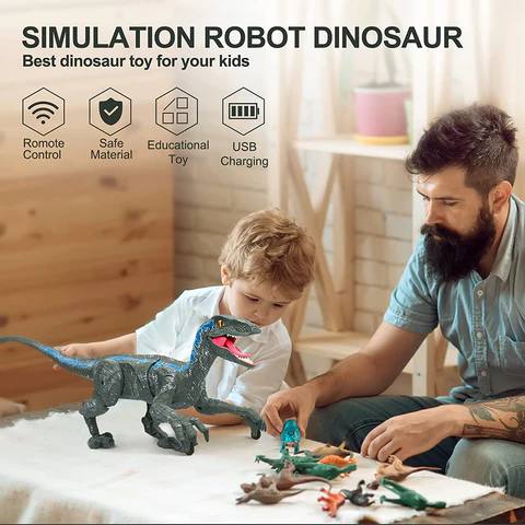 Dinosaur Toy Remote Control Walking & Growling Glowing Eyes