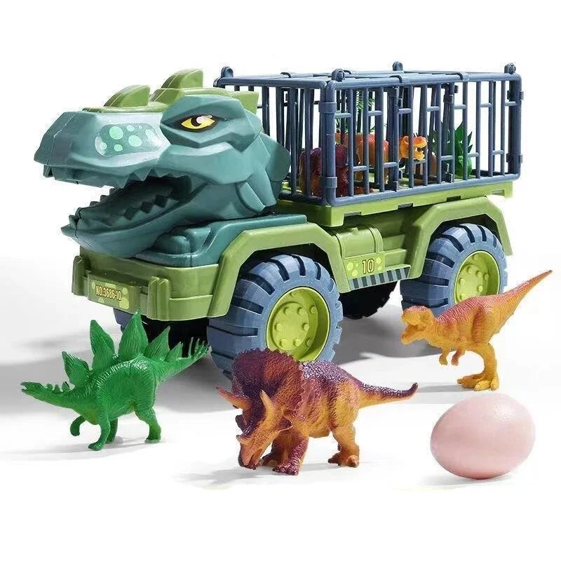 Dinosaur Transporter Truck 15-Inch Realistic Figures