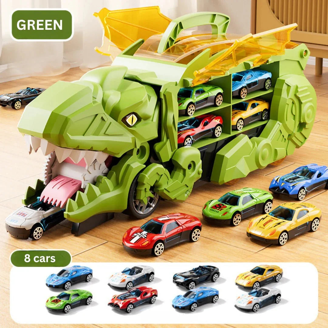 Dinosaur Truck Playset Dual Tracks & Three Mini Cars
