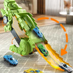 Dinosaur Truck Playset Dual Tracks & Three Mini Cars