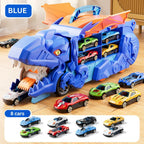 Dinosaur Truck Playset Dual Tracks & Three Mini Cars