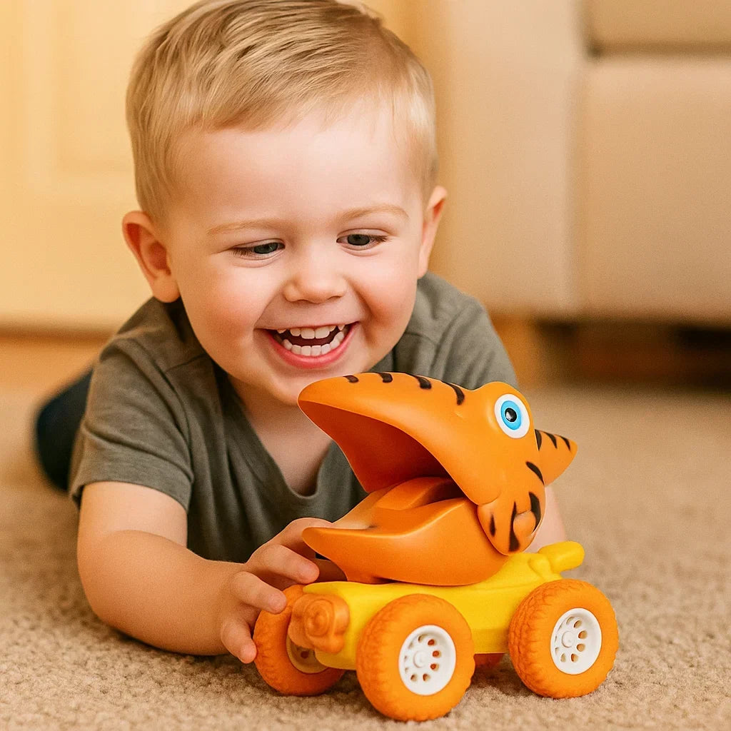 Dinosaur Truck Push-Activated Smooth-Rolling Compact Handheld