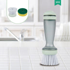 Dish Brush Refillable Soap Dispenser Ergonomic Non-Slip Handle