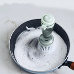 Dish Brush Refillable Soap Dispenser Ergonomic Non-Slip Handle