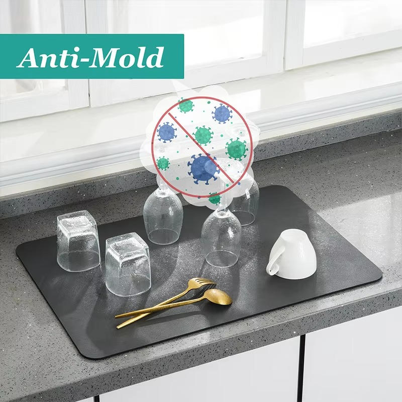 Dish Drying Mat Diatom Mud Quick-Dry Non-Slip