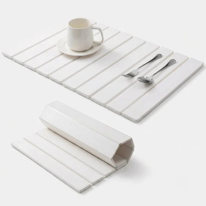 Dish Drying Mat Diatomaceous Earth Quick-Drying Foldable