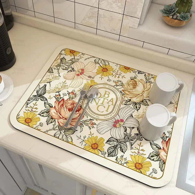 Dish Drying Mat Super-Absorbent Diatom Surface