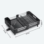 Dish Drying Rack Expandable Drainage Channel & Cutlery Holder