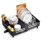 Dish Drying Rack Expandable Drainage Channel & Cutlery Holder