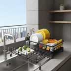 Dish Drying Rack Large Capacity Integrated Drip Tray