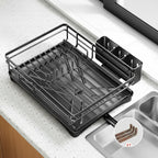 Dish Drying Rack Large Capacity Integrated Drip Tray
