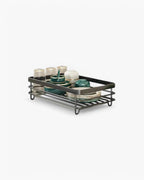 Dish Drying Rack Multi-Level Carbon Steel 360° Rotatable Drain