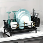 Dish Drying Rack Rust-Resistant Drip Tray & Cutlery Holder