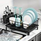 Dish Drying Rack Rust-Resistant Drip Tray & Cutlery Holder