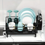 Dish Drying Rack Rust-Resistant Drip Tray & Cutlery Holder