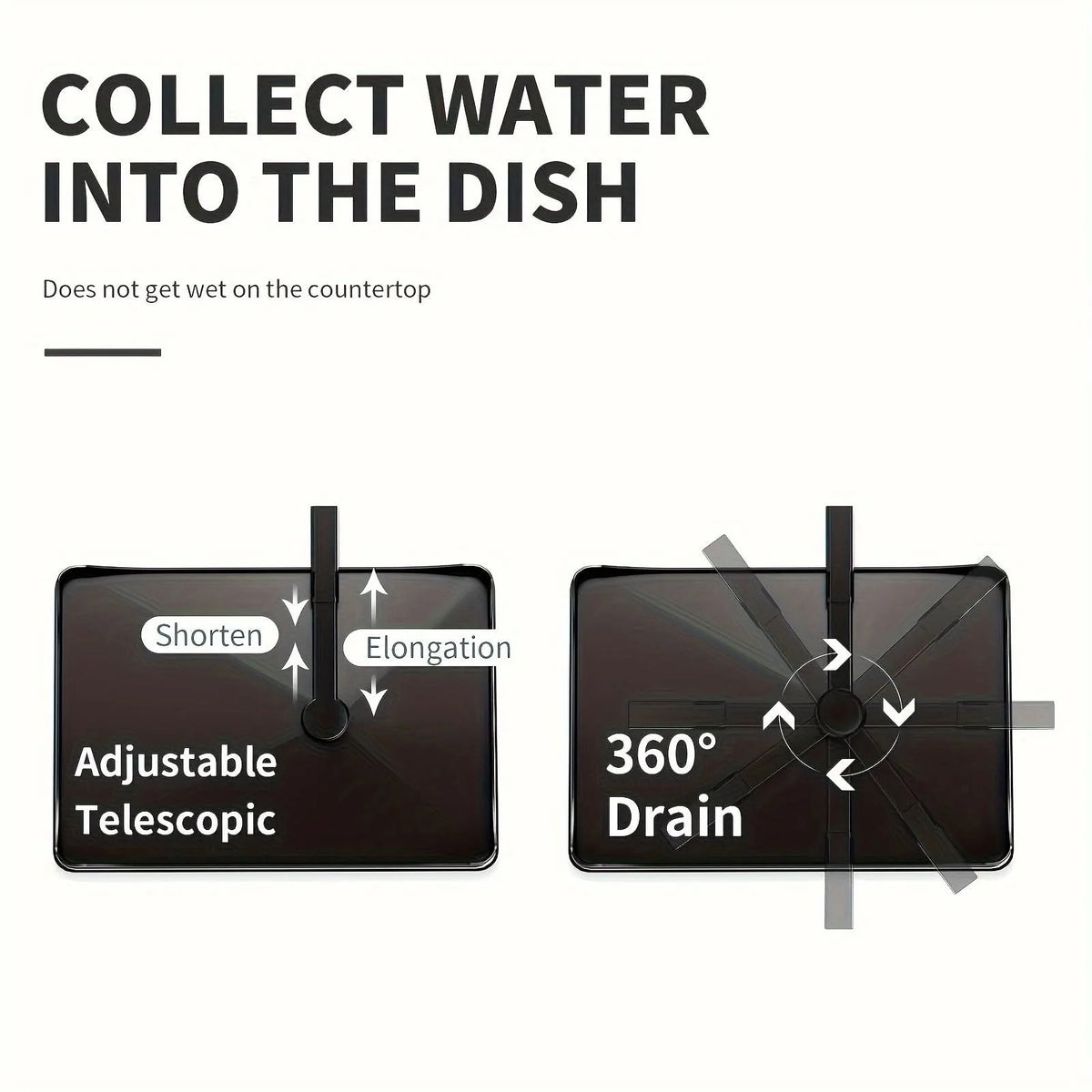 Dish Drying Rack Rust-Resistant Drip Tray & Cutlery Holder