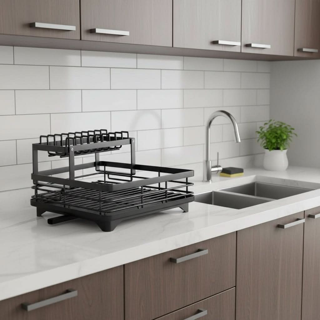 Dish Rack Foldable Stainless Steel Quick-Drain