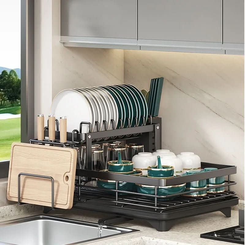Dish Rack Foldable Stainless Steel Quick-Drain