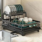 Dish Rack Foldable Stainless Steel Quick-Drain