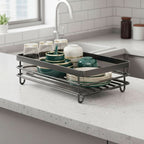 Dish Rack Foldable Stainless Steel Quick-Drain