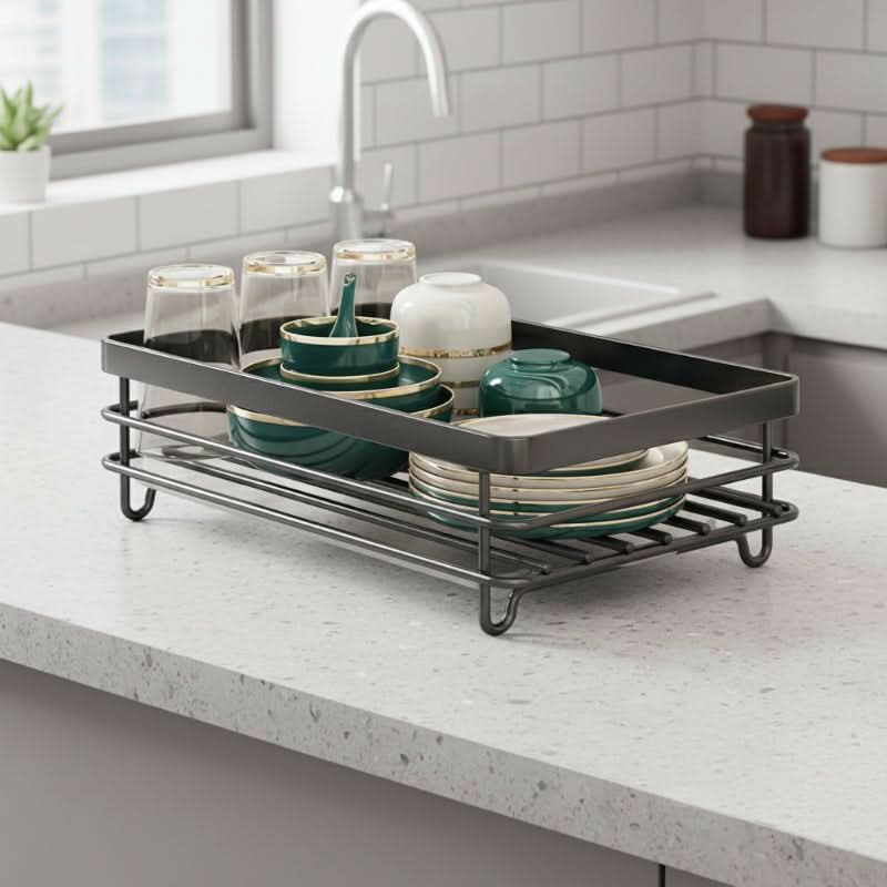 Dish Rack Foldable Stainless Steel Quick-Drain
