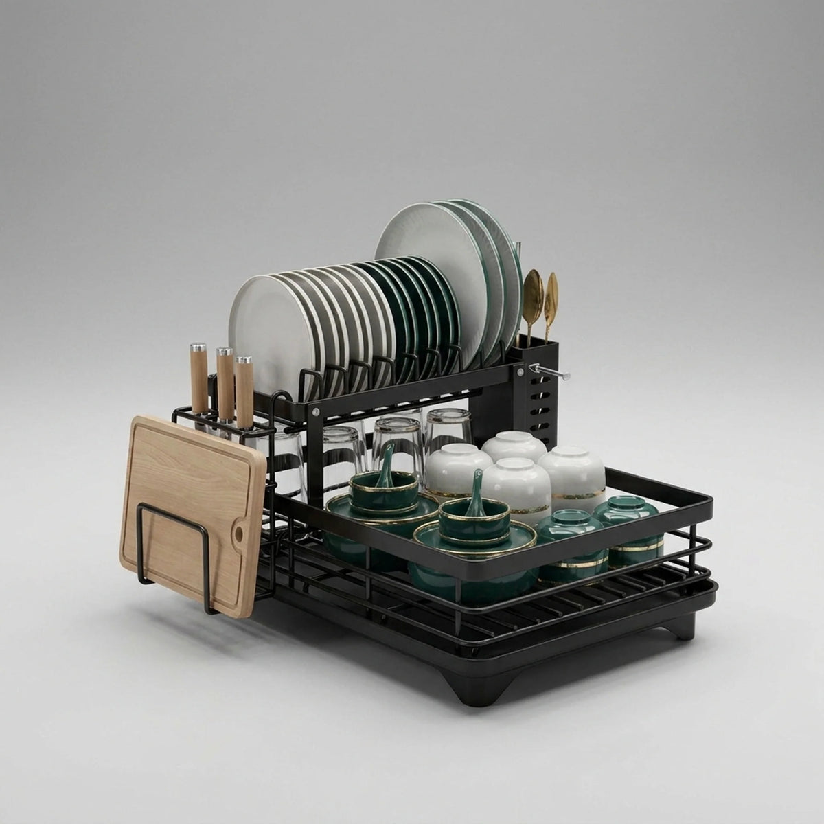 Dish Rack Foldable Stainless Steel Quick-Drain
